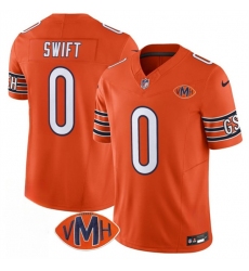 Men's Chicago Bears #0 D'Andre Swift Orange 2025 F.U.S.E. With VMH Vapor Untouchable Limited Football Stitched Jersey
