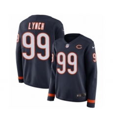 Women's Nike Chicago Bears #99 Aaron Lynch Limited Navy Blue Therma Long Sleeve NFL Jersey