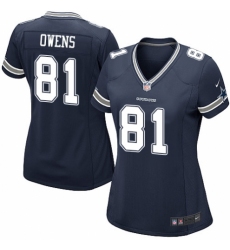 Women's Nike Dallas Cowboys #81 Terrell Owens Game Navy Blue Team Color NFL Jersey