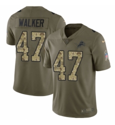 Youth Nike Detroit Lions #47 Tracy Walker Limited Olive/Camo Salute to Service NFL Jersey