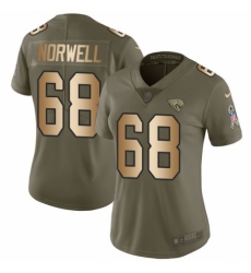 Women's Nike Jacksonville Jaguars #68 Andrew Norwell Limited Olive/Gold 2017 Salute to Service NFL Jersey