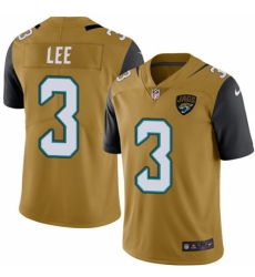 Men's Nike Jacksonville Jaguars #3 Tanner Lee Limited Gold Rush Vapor Untouchable NFL Jersey