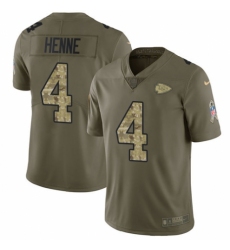 Youth Nike Kansas City Chiefs #4 Chad Henne Limited Olive/Camo 2017 Salute to Service NFL Jersey