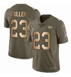 Men's Nike Kansas City Chiefs #23 Kendall Fuller Limited Olive/Gold 2017 Salute to Service NFL Jersey