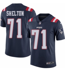 Men's Nike New England Patriots #71 Danny Shelton Limited Navy Blue Rush Vapor Untouchable NFL Jersey