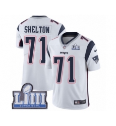 Men's Nike New England Patriots #71 Danny Shelton White Vapor Untouchable Limited Player Super Bowl LIII Bound NFL Jersey