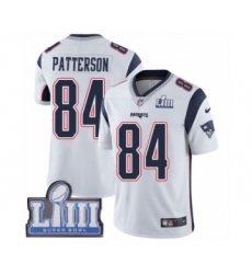 Men's Nike New England Patriots #84 Cordarrelle Patterson White Vapor Untouchable Limited Player Super Bowl LIII Bound NFL Jersey