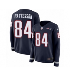 Women's Nike New England Patriots #84 Cordarrelle Patterson Limited Navy Blue Therma Long Sleeve NFL Jersey