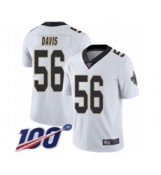 Men's New Orleans Saints #56 DeMario Davis White Vapor Untouchable Limited Player 100th Season Football Jersey