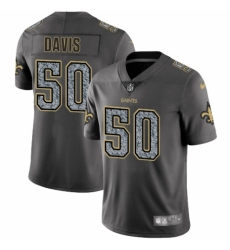 Men's Nike New Orleans Saints #50 DeMario Davis Gray Static Vapor Untouchable Limited NFL Jersey