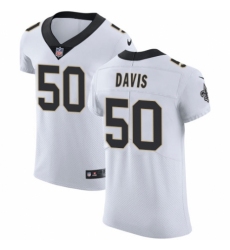 Men's Nike New Orleans Saints #50 DeMario Davis White Vapor Untouchable Elite Player NFL Jersey