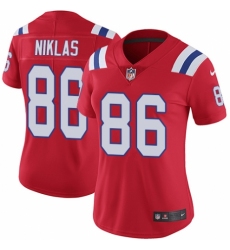 Women's Nike New England Patriots #86 Troy Niklas Red Alternate Vapor Untouchable Limited Player NFL Jersey