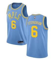 Men's Nike Los Angeles Lakers #6 Lance Stephenson Swingman Blue Hardwood Classics NBA Jersey