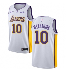 Men's Nike Los Angeles Lakers #10 Sviatoslav Mykhailiuk Swingman White NBA Jersey - Association Edition