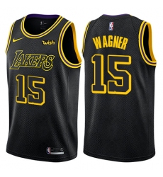 Men's Nike Los Angeles Lakers #15 Moritz Wagner Swingman Black City Edition NBA Jersey