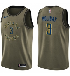 Youth Nike Indiana Pacers #3 Aaron Holiday Swingman Green Salute to Service NBA Jersey