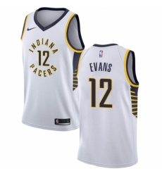 Men's Nike Indiana Pacers #12 Tyreke Evans Swingman White NBA Jersey - Association Edition