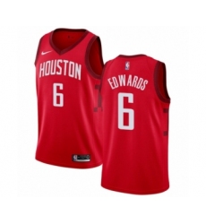 Men's Nike Houston Rockets #6 Vincent Edwards Red Swingman Jersey - Earned Edition