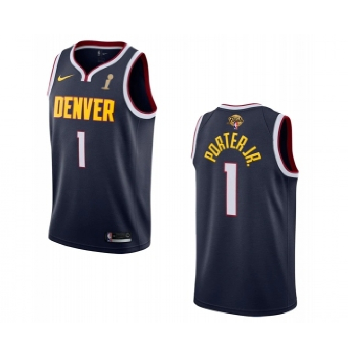Men's Denver Nuggets #1 Michael Porter Jr. Navy 2023 Finals Champions Icon EditionStitched Basketball Jersey