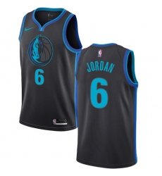 Men's Nike Dallas Mavericks #6 DeAndre Jordan Swingman Charcoal NBA Jersey - City Edition