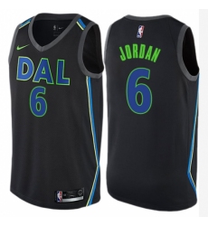 Youth Nike Dallas Mavericks #6 DeAndre Jordan Swingman Black NBA Jersey - City Edition