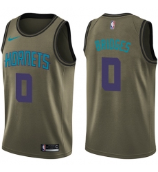 Youth Nike Charlotte Hornets #0 Miles Bridges Swingman Green Salute to Service NBA Jersey