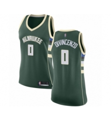 Women's Milwaukee Bucks #0 Donte DiVincenzo Swingman Green Basketball Jersey - Icon Edition