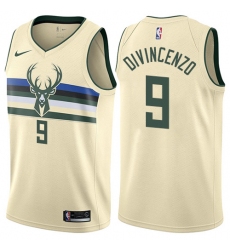 Women's Nike Milwaukee Bucks #9 Donte DiVincenzo Swingman Cream NBA Jersey - City Edition