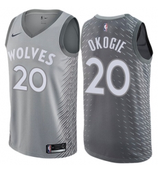 Youth Nike Minnesota Timberwolves #20 Josh Okogie Swingman Gray NBA Jersey - City Edition