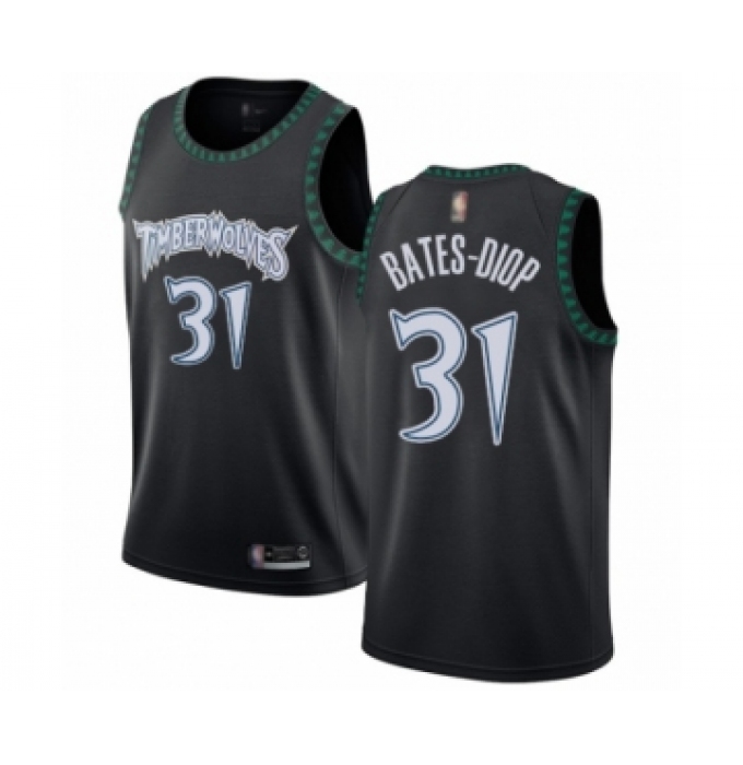 Men's Minnesota Timberwolves #31 Keita Bates-Diop Authentic Black Hardwood Classics Jersey