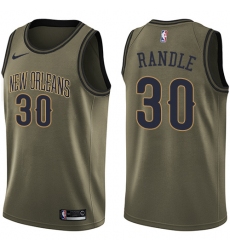 Youth Nike New Orleans Pelicans #30 Julius Randle Swingman Green Salute to Service NBA Jersey