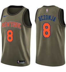Youth Nike New York Knicks #8 Mario Hezonja Swingman Green Salute to Service NBA Jersey