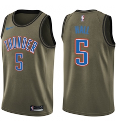 Men's Nike Oklahoma City Thunder #5 Devon Hall Swingman Green Salute to Service NBA Jersey