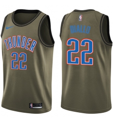 Men's Nike Oklahoma City Thunder #22 Hamidou Diallo Swingman Green Salute to Service NBA Jersey