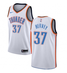 Youth Nike Oklahoma City Thunder #37 Kevin Hervey Swingman White NBA Jersey - Association Edition