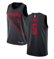 Youth Nike Portland Trail Blazers #5 Seth Curry Swingman Black NBA Jersey - 2018 19 City Edition