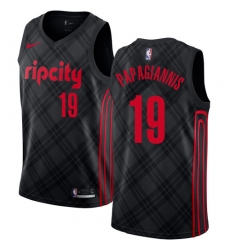Men's Nike Portland Trail Blazers #19 Georgios Papagiannis Swingman Black NBA Jersey - City Edition
