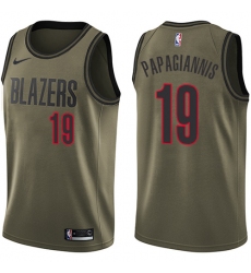 Men's Nike Portland Trail Blazers #19 Georgios Papagiannis Swingman Green Salute to Service NBA Jersey