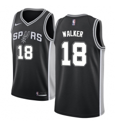 Men's Nike San Antonio Spurs #18 Lonnie Walker Swingman Black NBA Jersey - Icon Edition