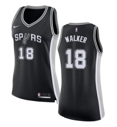 Women's Nike San Antonio Spurs #18 Lonnie Walker Swingman Black NBA Jersey - Icon Edition