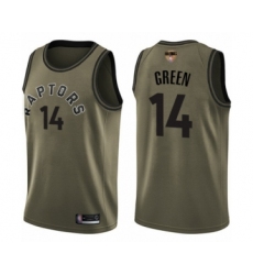 Youth Toronto Raptors #14 Danny Green Swingman Green Salute to Service 2019 Basketball Finals Bound Jersey