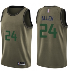 Men's Nike Utah Jazz #24 Grayson Allen Swingman Green Salute to Service NBA Jersey