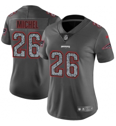 Women's Nike New England Patriots #26 Sony Michel Gray Static Vapor Untouchable Limited NFL Jersey