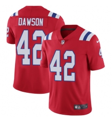 Men's Nike New England Patriots #42 Duke Dawson Red Alternate Vapor Untouchable Limited Player NFL Jersey