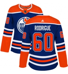 Women's Adidas Edmonton Oilers #60 Olivier Rodrigue Authentic Royal Blue Alternate NHL Jersey