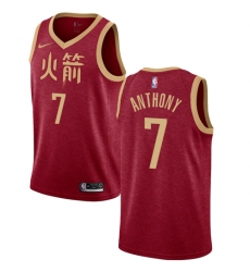Men's Nike Houston Rockets #7 Carmelo Anthony Swingman Red NBA Jersey - 2018 19 City Edition