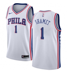 Women's Nike Philadelphia 76ers #1 Landry Shamet Swingman White NBA Jersey - Association Edition