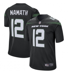 Men's New York Jets Joe #12 Namath Nike Retired Player Game Jersey - Black