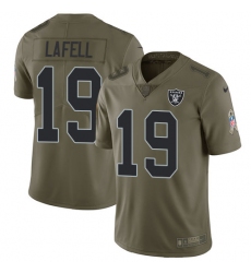 Youth Nike Oakland Raiders #19 Brandon LaFell Limited Olive 2017 Salute to Service NFL Jersey