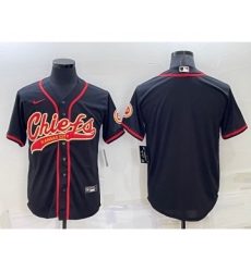 Men's Kansas City Chiefs Blank Black Stitched MLB Cool Base Nike Baseball Jersey